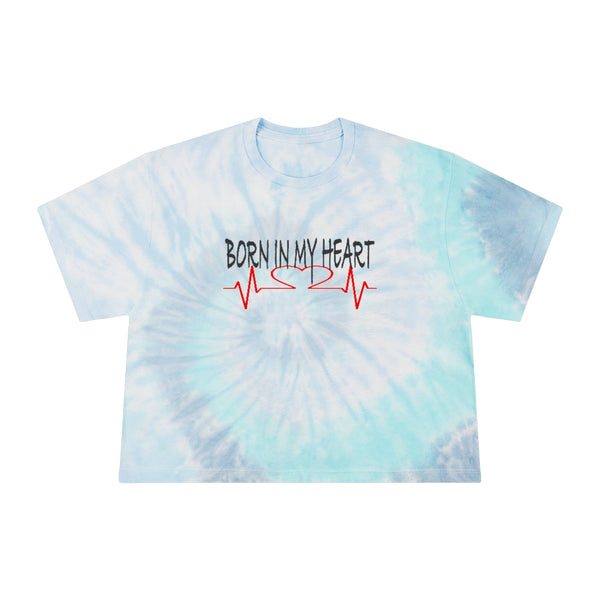 Born in My Heart Tie-Dye Crop Tee